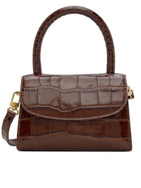 By Far Mini Brown Croc Bag Crossbody Or Top Handle Bag